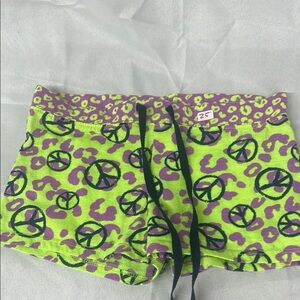 Justice Lime and Purple Peace Shorts